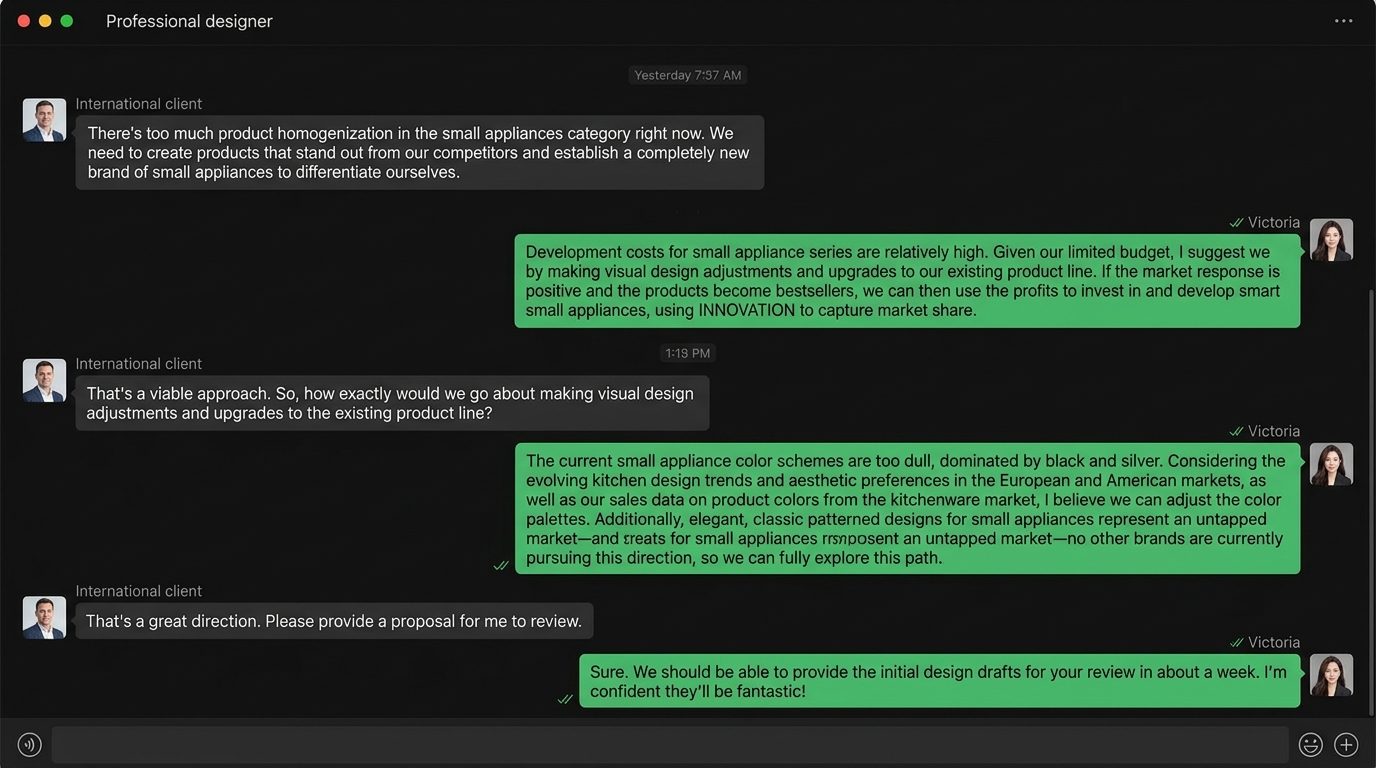 Design communication between client and Victoria